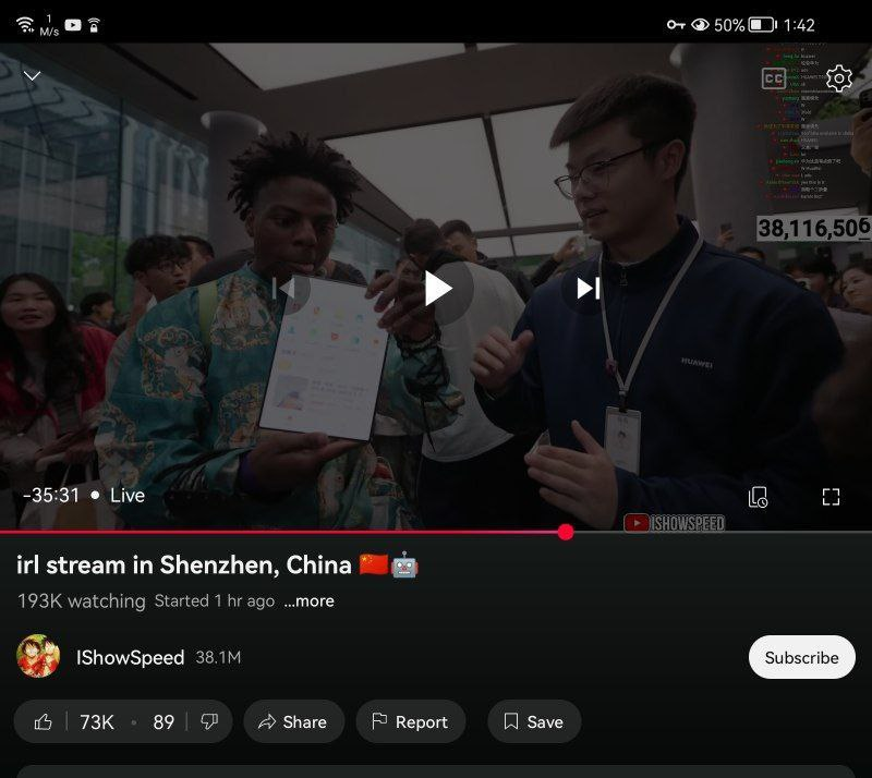 LivingInHarmony's tweet photo. https://t.co/CLcUZnLKSj -47:21
iShowSpeed at Huawei Store trying out Mate XT
#iShowSpeed #Live #YouTube #MateXT #Huawei #China #HUAWEIMateXT #HuaweiStore https://t.co/zjFDuinaeP