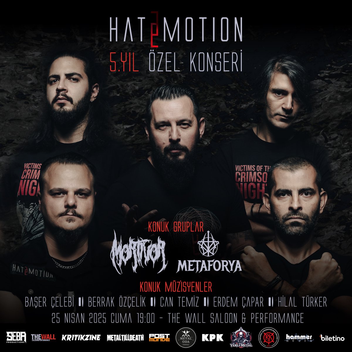 HATEMOTION (@motionhate) on Twitter photo 5. yıl konserimiz için yeni tarih: 25 Nisan 2025!
The Wall Saloon'da Mortivor ve Metaforya'nın konuk olacağı gecede Başer Çelebi, Berrak Özçelik, Can Temiz, Erdem Çapar ve Hilal Türker bazı parçalarda bizimle sahne alacak 🤝
Biletler Biletino'da ve <a href="/HammerMuzik/">Hammer Muzik</a>'te. 5. yıl konserimiz için yeni tarih: 25 Nisan 2025!
The Wall Saloon'da Mortivor ve Metaforya'nın konuk olacağı gecede Başer Çelebi, Berrak Özçelik, Can Temiz, Erdem Çapar ve Hilal Türker bazı parçalarda bizimle sahne alacak 🤝
Biletler Biletino'da ve <a href="/HammerMuzik/">Hammer Muzik</a>'te.