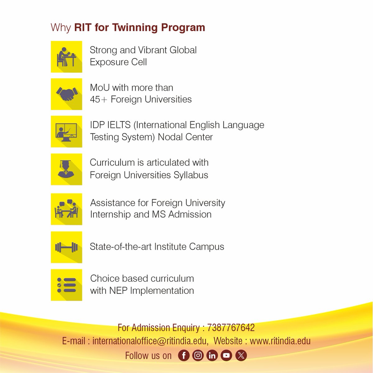 ritindia1983's tweet photo. ✈️ Dreaming of international exposure? Make it real with AICTE-approved Twinning Programs! Study in India &amp; abroad 🌐 #StudyGlobally #TwinningProgram #AICTEApproved @AICTE_INDIA https://t.co/iokA9R3qnW