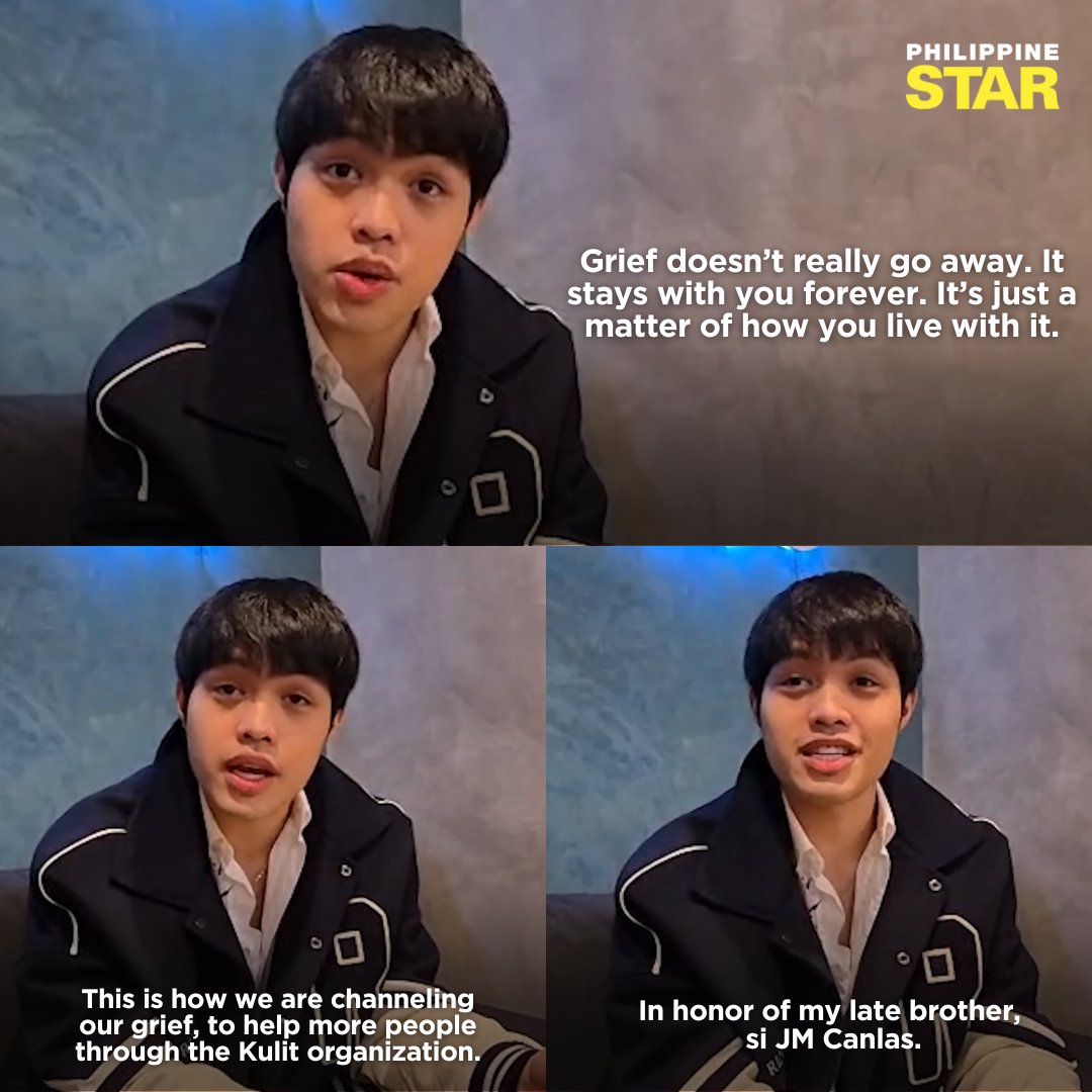 ‘IN HONOR OF MY LATE BROTHER’

Actor Elijah Canlas opens up about coping with the loss of his brother JM Canlas in an interview with The Philippine STAR on March 20, 2025.

“Grief doesn’t really go away. It stays with you forever. It’s just a matter of how you live with it,” he