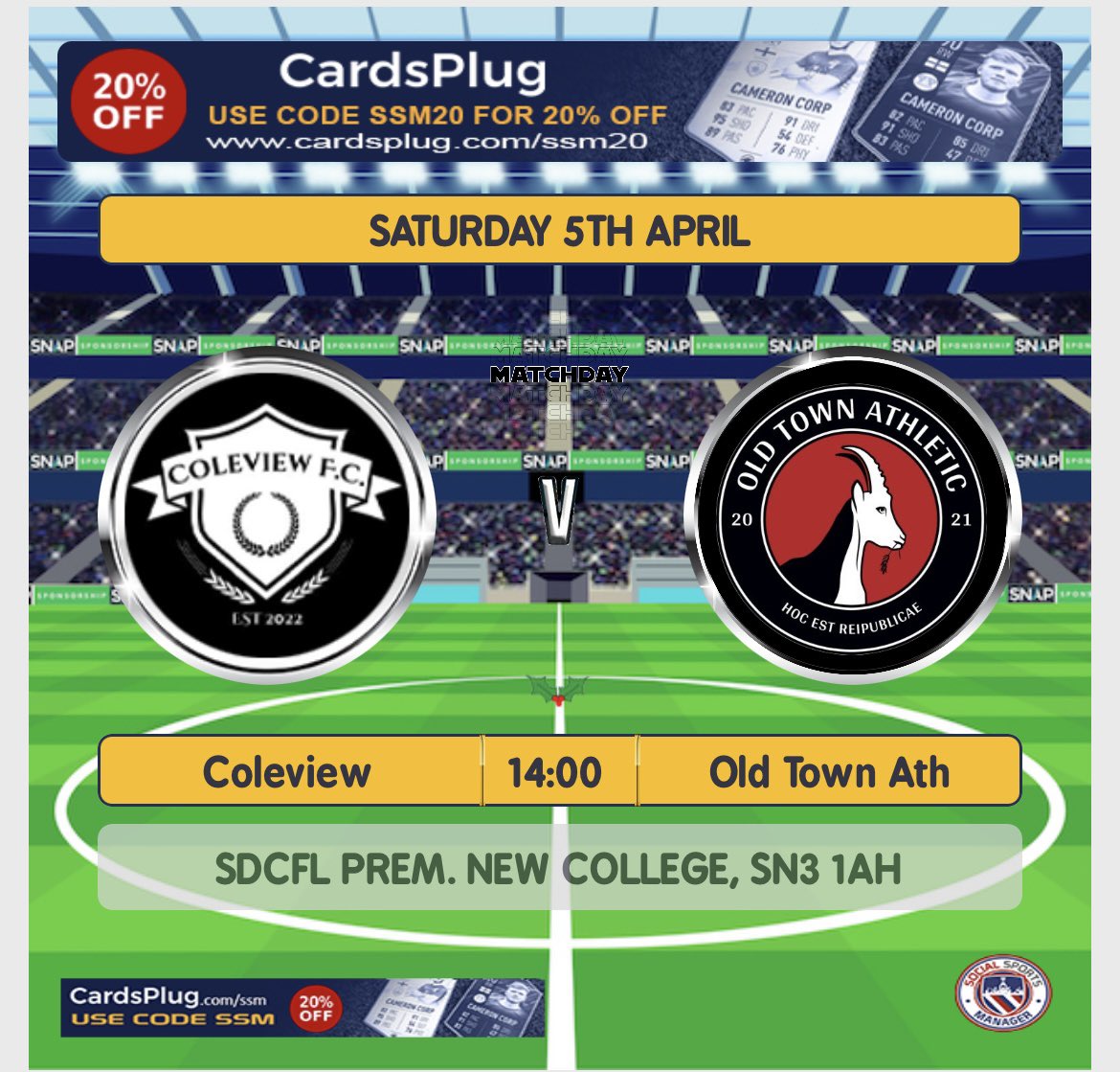 Coleview FC (@coleviewfc) on Twitter photo GAMEDAY👇🏼
It’s a beautiful day for it☀️ Back at home this week as we host <a href="/oldtownafc1/">Old Town Athletic</a>. Should be a good game between the 2 sides. Come on down to support⚽️
<a href="/sdflswindon/">Swindon&District Community FL.</a>
UTC🟣⚫️ GAMEDAY👇🏼
It’s a beautiful day for it☀️ Back at home this week as we host <a href="/oldtownafc1/">Old Town Athletic</a>. Should be a good game between the 2 sides. Come on down to support⚽️
<a href="/sdflswindon/">Swindon&District Community FL.</a>
UTC🟣⚫️
