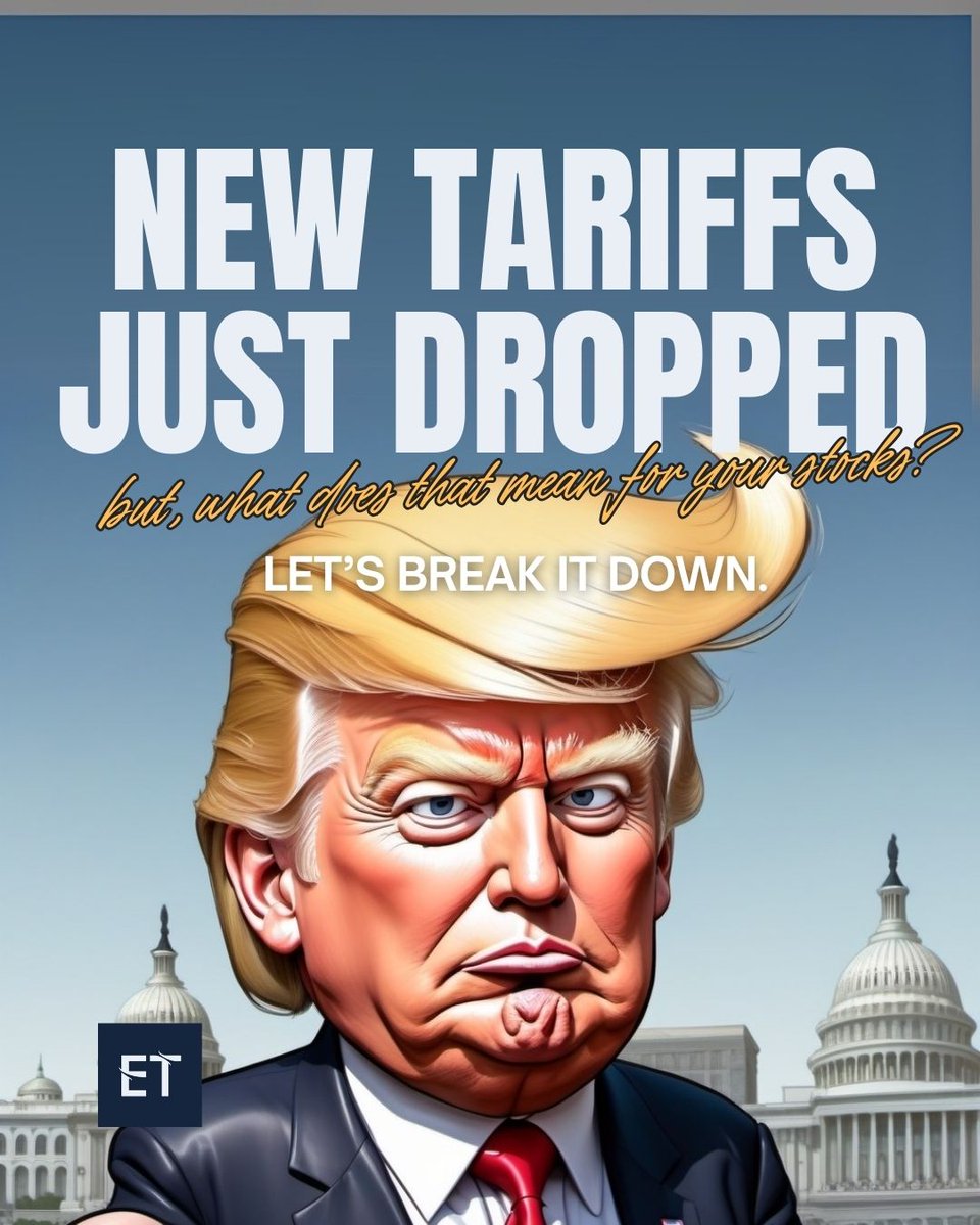 Equitrust_'s tweet photo. New tariffs just dropped. And no, we’re not talking streetwear.
Indian exports are getting hit with extra charges abroad—&amp; this might shake up your portfolio..
Have a look through our latest thread to know what’s going on &amp; how to stay on top of it.
Stay chill, stay invested.😎 https://t.co/h07eGDFEvv
