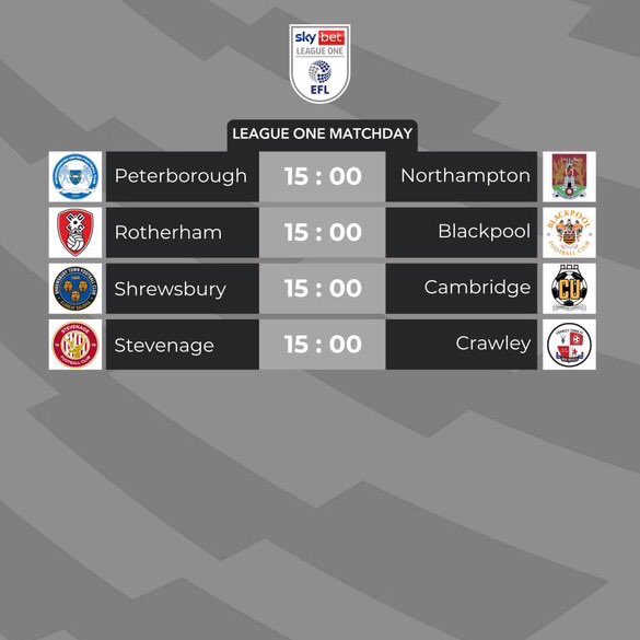 Ladies and Gentlemen, 

ITS MATCHDAY 🤩 

#efl #leagueone