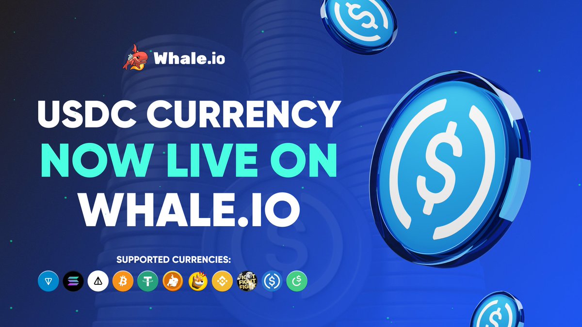 WhaleGames_en's tweet photo. Meet the newest beast in the https://t.co/3etBUDNgnM fam — USDC

11 currencies locked &amp; loaded - Pick &amp; Play!

What's next?🐳

#Whale #SometimesLoseAlwaysWin https://t.co/kEfkdiLlsI