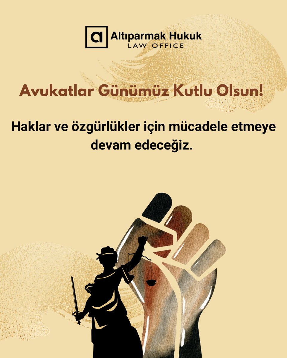 Haklar ve özgürlükler için mücadele etmeye devam edeceğiz.

Avukatlar Günümüz Kutlu Olsun!

#avukatlargünü #5nisanavukatlargünü #5nisan #avukat #altıparmakhukuk