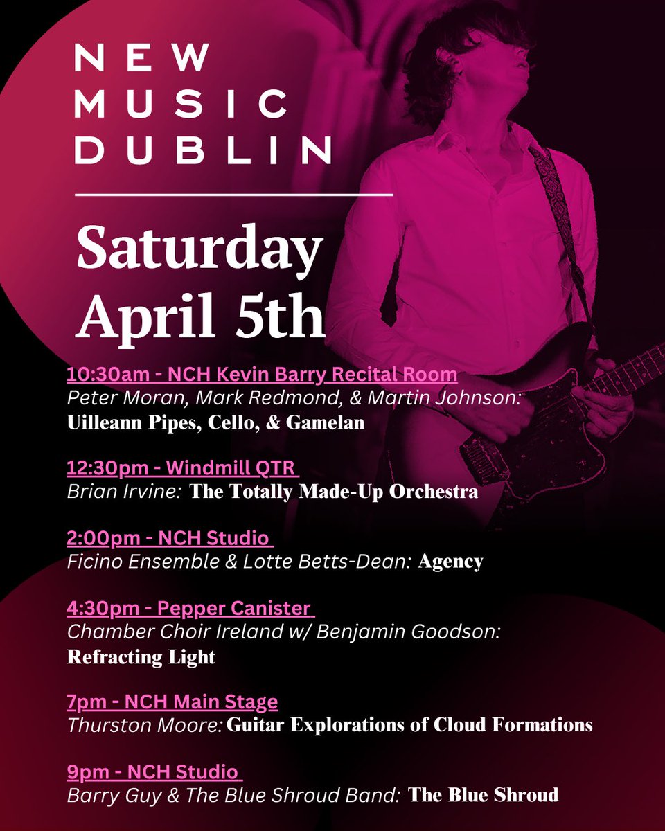 ✨ SATURDAY PROGRAMME! #NMD2025 

newmusicdublin.ie ❤️
