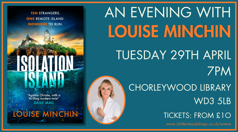 Chorleywood Bookshop (@cwbookshop) on Twitter photo Calling all #CrimeFiction fans!
Coming up on Tuesday 29th April, don't miss this brilliant opportunity to hear author and broadcaster
<a href="/louiseminchin/">Louise Minchin</a> chatting about her riveting new psychological thriller ISOLATION ISLAND!
Tickets here. 👇
chilternbookshops.co.uk/event/an-eveni… Calling all #CrimeFiction fans!
Coming up on Tuesday 29th April, don't miss this brilliant opportunity to hear author and broadcaster
<a href="/louiseminchin/">Louise Minchin</a> chatting about her riveting new psychological thriller ISOLATION ISLAND!
Tickets here. 👇
chilternbookshops.co.uk/event/an-eveni…