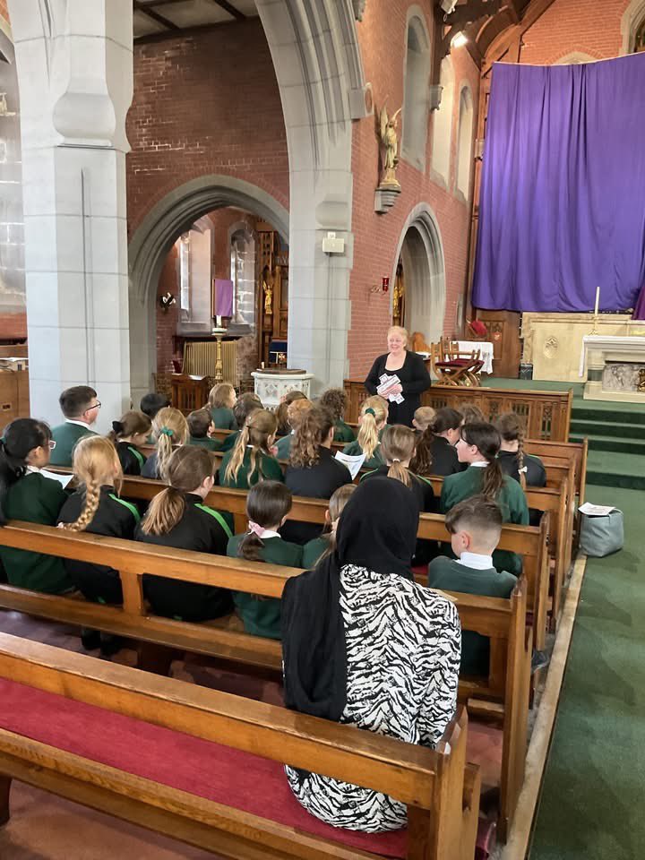 Year 5 and 6 carried their own crosses with the walk of Jesus through the Stations of the Cross this afternoon.