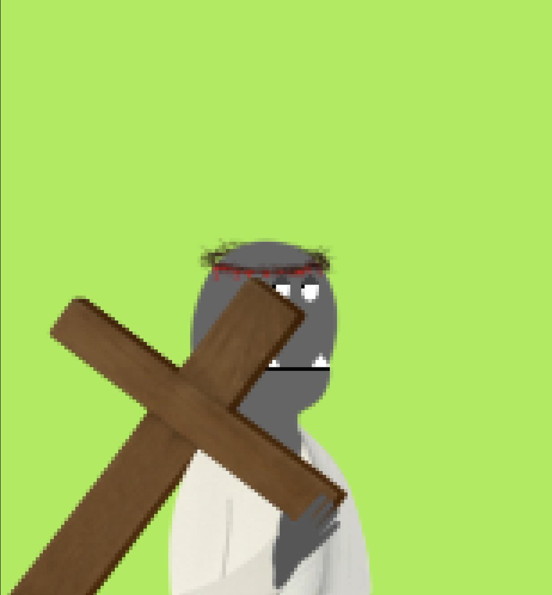 S1 - GROOPY #1301

Traits:

- Character: jesus 
- Eyes: Half-closed
- Hands: Holding something 2

‼️WARNING: GROOPY HAS NO F**KING MORAL‼️

Only here ➡️ opensea.io/collection/gro…

#Groopy #GroopysWorld #Season1
#NFT #NFTCollection #NFTs  #NFTGiveaway #NFTCommunity #PixelArtNFT