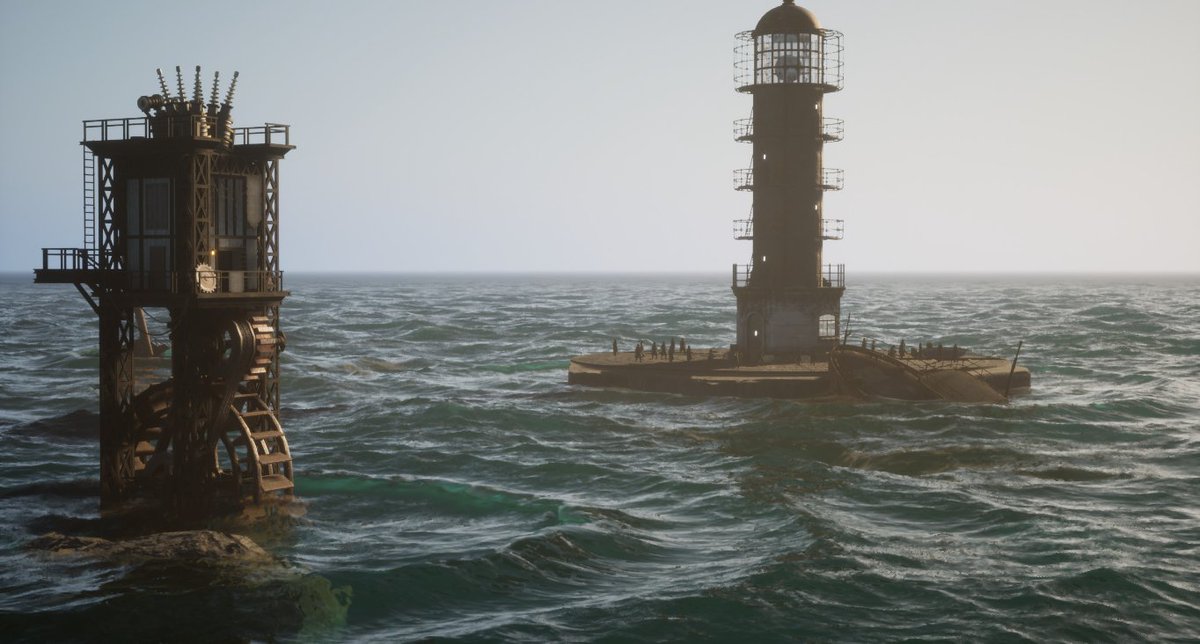 Mechanisms...
The lighthouse and the watermill on the left are complex mechanisms in the game. And only you decide how to use them.
#ScreenshotSaturday #Drownlight #CityBuilder #ocean