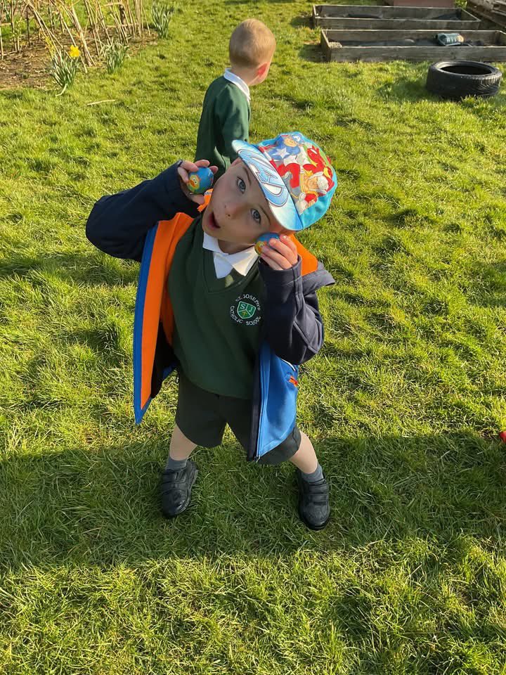 Class 1 had a great time egg-hunting in the garden this morning!