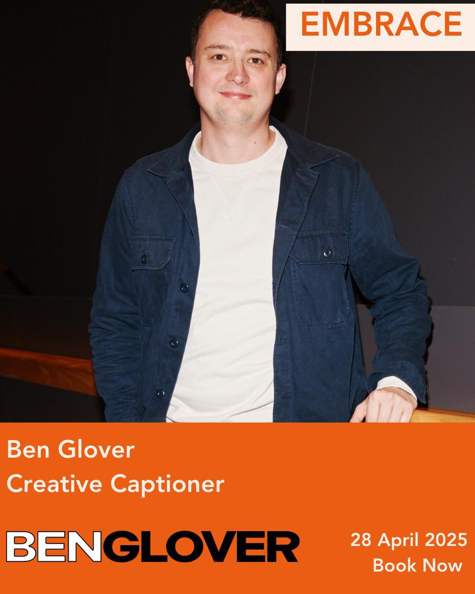 📣We’re thrilled to announce two of our amazing guest speakers:

🎬 Ben Glover – a deaf video designer and creative captioner – will lead a hands-on workshop on Creative Captioning, offering innovative ways to integrate text into your work without sacrificing creativity. You’ll