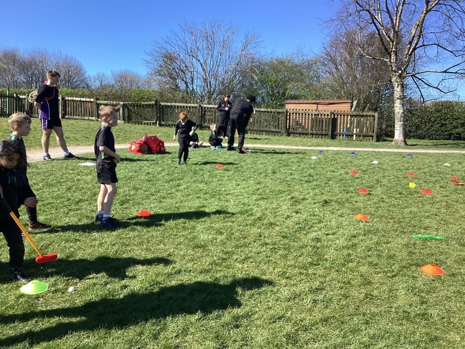 A very active day at St Joseph's! Children have enjoyed having a go at all sorts of sports - badminton, kurling, tri golf, rounders etc... The children loved it and the sunshine was an added bonus!