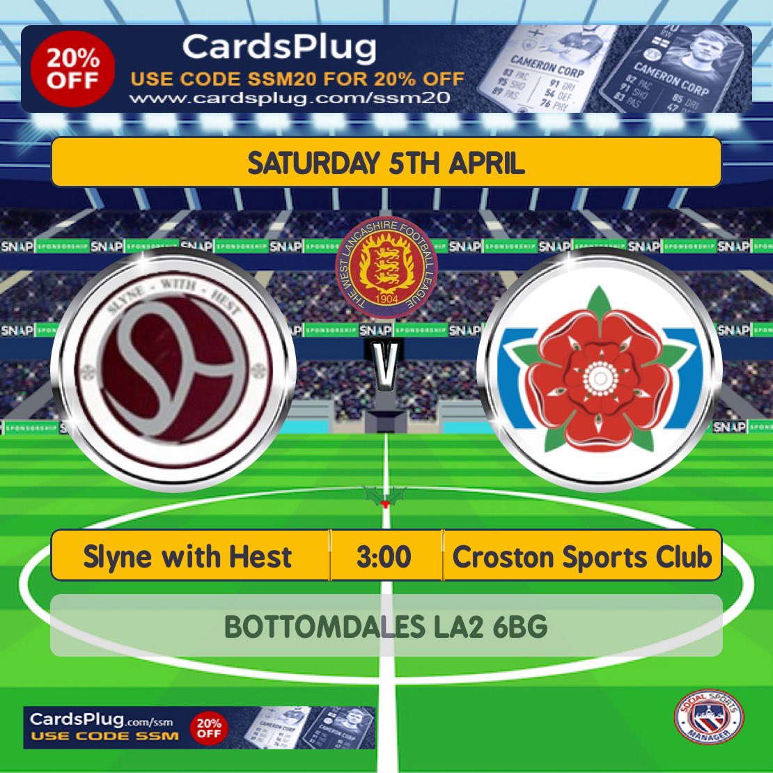 Slyne with Hest FC (@slynewithhestfc) on Twitter photo Gargantuan Game at Bottomdales, Season Finale. Must Win. <a href="/westlancsleague/">West Lancashire League</a> <a href="/crostonsc/">Croston Sports Club</a> 3pm. Be There #UTS β½οΈβ½οΈβ½οΈ Gargantuan Game at Bottomdales, Season Finale. Must Win. <a href="/westlancsleague/">West Lancashire League</a> <a href="/crostonsc/">Croston Sports Club</a> 3pm. Be There #UTS β½οΈβ½οΈβ½οΈ