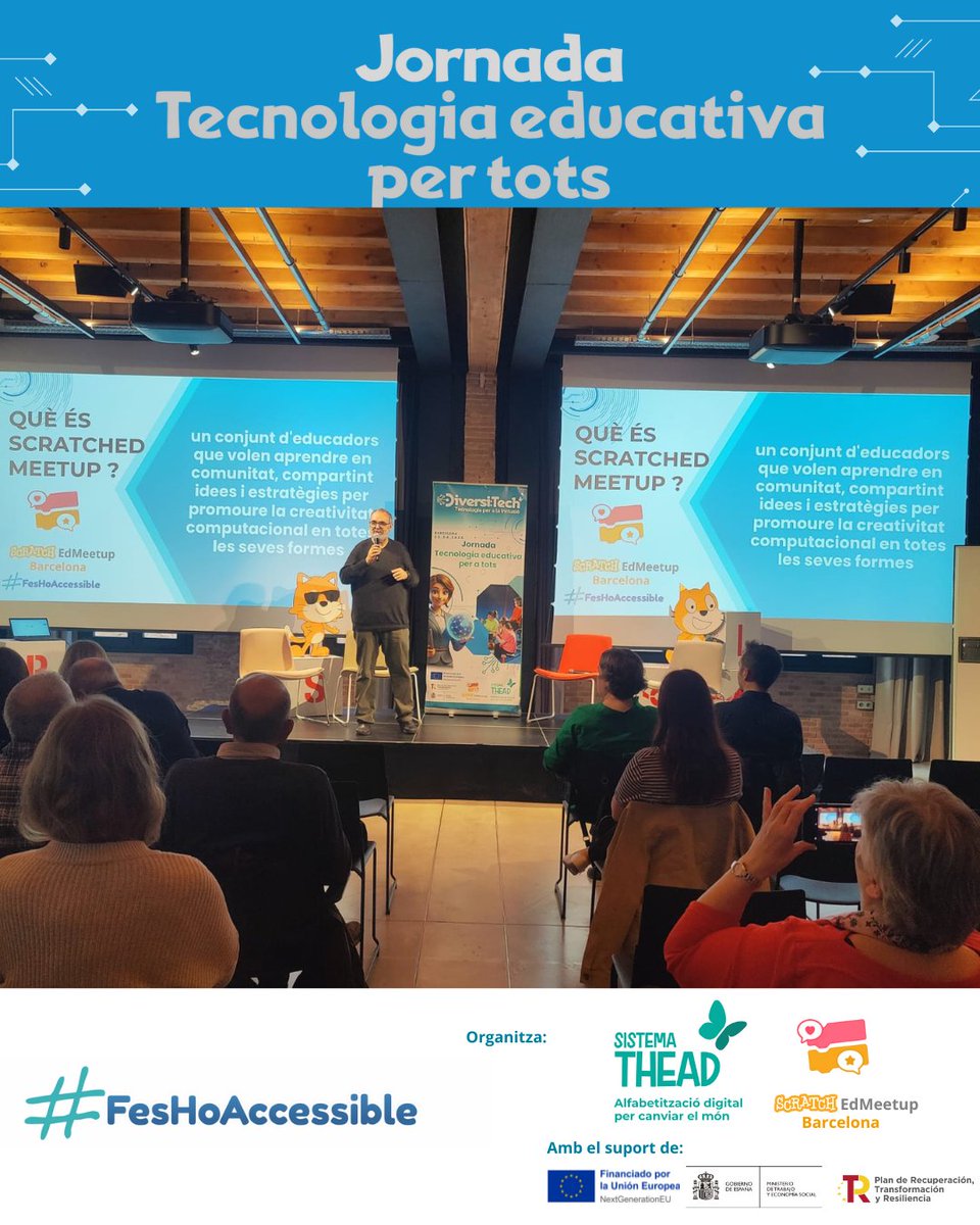 SistemaTHEAD's tweet photo. "Els Scratch MeetUp són trobades mensuals de profes i persones motivades per la tecnologia educativa. Sempre sortim d’allà amb nous aprenentatges."
– Andrés García 💬
🙌 Us animem a participar!
📲 Busqueu-nos a les xarxes com Scratch MeetUp
#ScratchMeetUp #EducacióDigital https://t.co/IXy7VirB3E