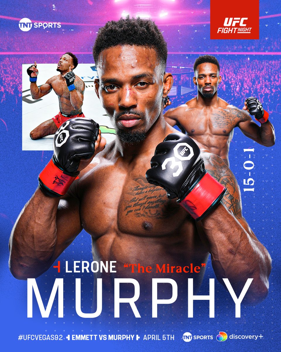 IT’S LERONE MURPHY FIGHT DAY 🇬🇧 

Bring it home, Lerone 👊

#UFCVegas105 | LIVE on TNT Sports &amp; discovery+ from Midnight