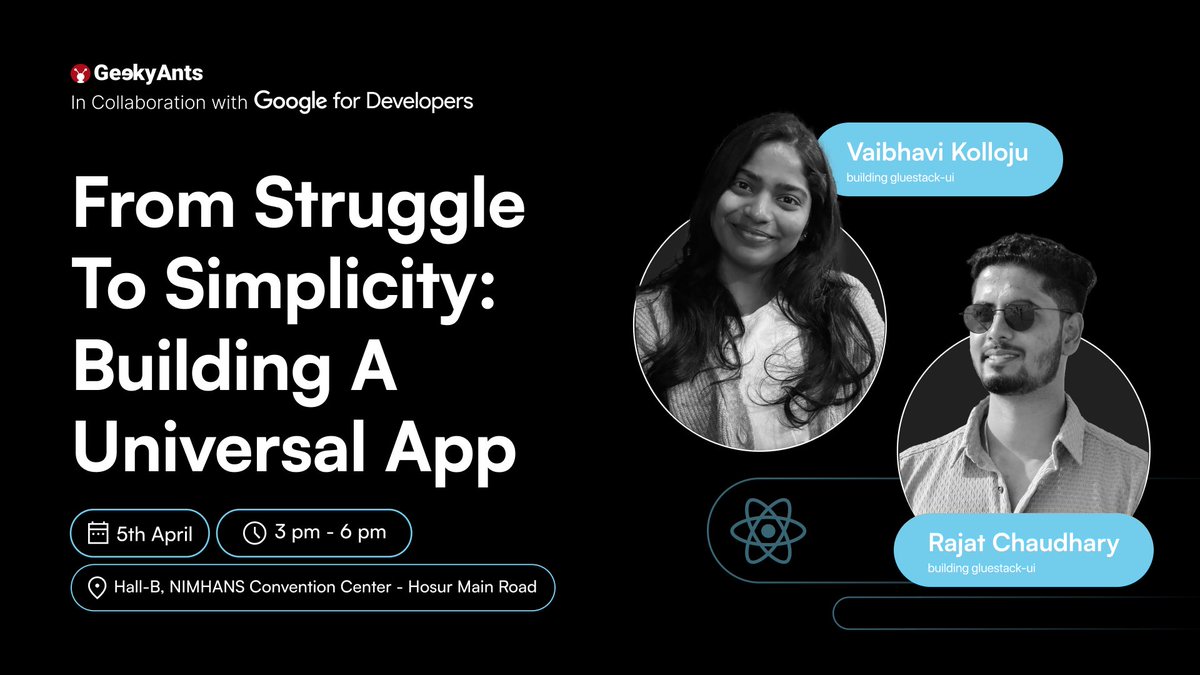 vaibhk20's tweet image. Excited to share my tech talk, From Struggle to Simplicity: Building a Universal App
We’re diving into how Expo, React Native Web, and modern UI libraries combine to build seamless universal applications—one codebase, every platform. ⚡️

#reactnative #expo #UniversalApp #techTalk