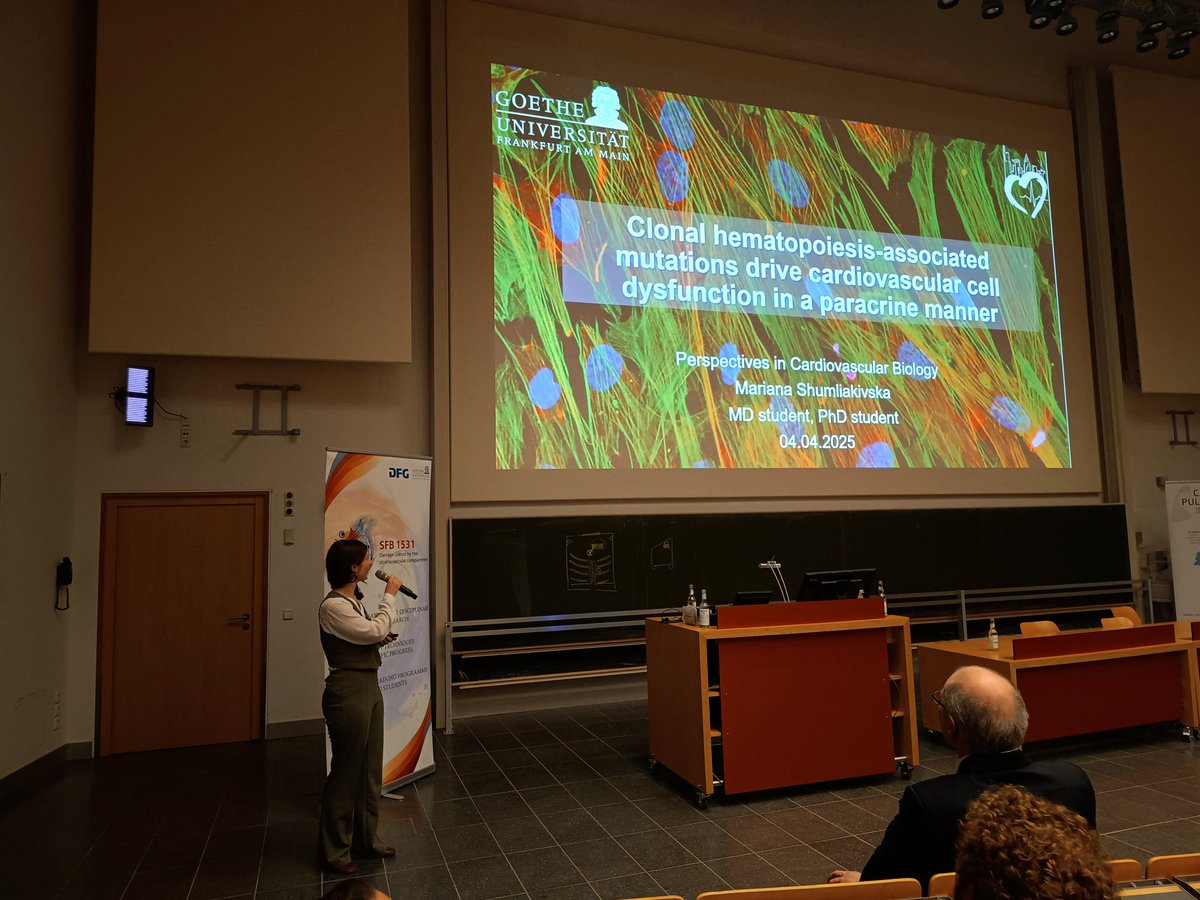 Guillermo Luxán (@gluxan) on Twitter photo pcvb2025.de continues and yesterday, the force of nature who is <a href="/shumliakivska/">Mariana Shumliakivska 🇺🇦</a> showed her cool data on paracrine interactions of CHIP immune cells and cardiac cells. Some of it here: nature.com/articles/s41...
<a href="/SFB1531/">SFB 1531</a>
<a href="/InstCardReg_FFM/">Institute of CVR</a>
<a href="/CPI_ExStra/">CPI</a> pcvb2025.de continues and yesterday, the force of nature who is <a href="/shumliakivska/">Mariana Shumliakivska 🇺🇦</a> showed her cool data on paracrine interactions of CHIP immune cells and cardiac cells. Some of it here: nature.com/articles/s41...
<a href="/SFB1531/">SFB 1531</a>
<a href="/InstCardReg_FFM/">Institute of CVR</a>
<a href="/CPI_ExStra/">CPI</a>