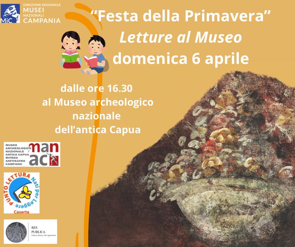 Domenica 6 aprile, in occasione di #domenicalmuseo, il <a href="/museosmcv/">Anticacapua</a> presenta alle 11.00 l’Ensemble clarinetti del “Clarinet South Festival” e alle 16.30 "Letture al Museo" nell’ambito del programma di promozione della lettura Nati per leggere.   <a href="/museitaliani/">museitaliani</a> <a href="/MiC_Italia/">Ministero della Cultura</a>