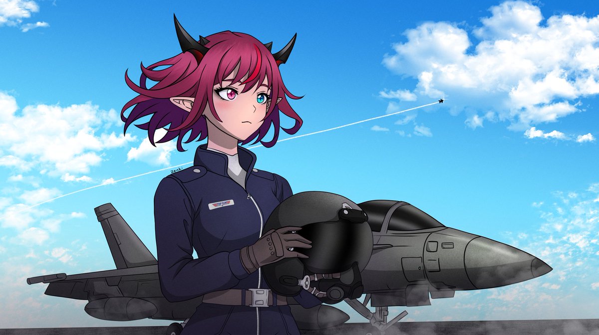zenki_zero's tweet image. Her Project Wingman stream was great, so I made this. Jet comes with floaties in case she hits the water...again.../ᐠ - ˕ -マ
#IRySart #HololiveEN