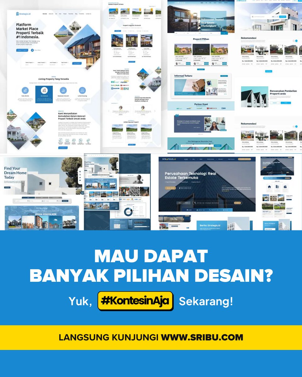 sribu's tweet photo. Mau bisnis kamu juga kelihatan paling proper di antara yang lain?
🔗 Kunjungi website atau aplikasi Sribu sekarang!

#Sribu #SribuinAja #WebsiteDesign #DesainWebsite #UIUX #WebDesignIndonesia #KontesDesain #JasaDesainWebsite #SribuPortfolio https://t.co/zyTdjXGTjS