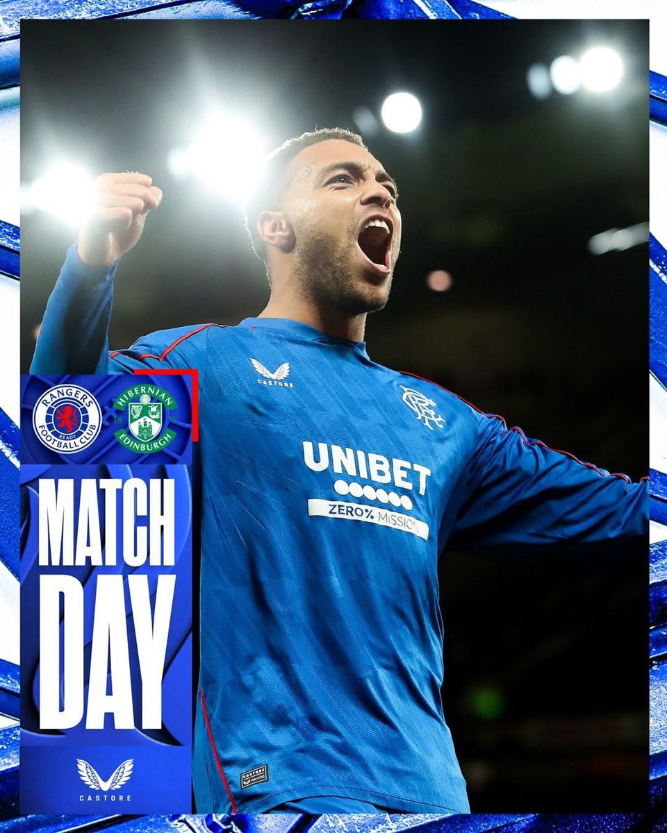 🏴󠁧󠁢󠁳󠁣󠁴󠁿 It’s Matchday 🏴󠁧󠁢󠁳󠁣󠁴󠁿
🆚 Hibernian FC
⚽️ SPFL 
🏠 Ibrox Stadium
⏰ 16 h European KO  
📺 Live on Rangers TV