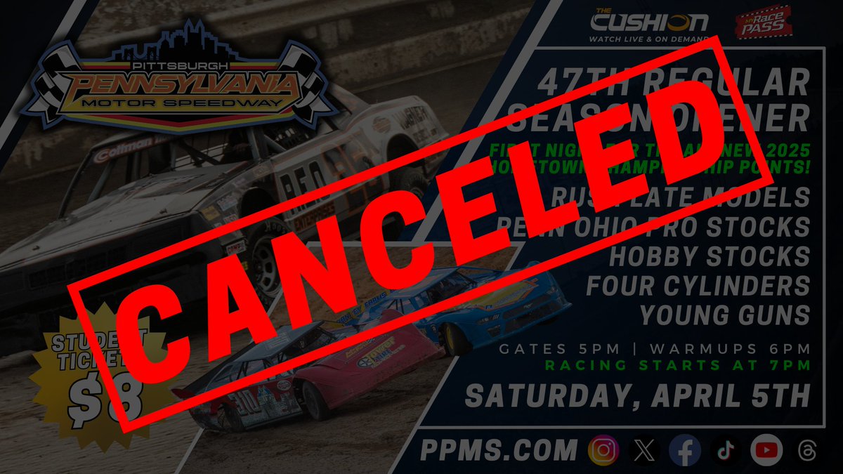 PPMS appreciates the continued support and understanding of our fans, drivers, and partners. We look forward to welcoming everyone back to the track for an action-packed night of racing on Saturday, April 12 with the Allegheny Sprint Tour 305 Sprint Cars!