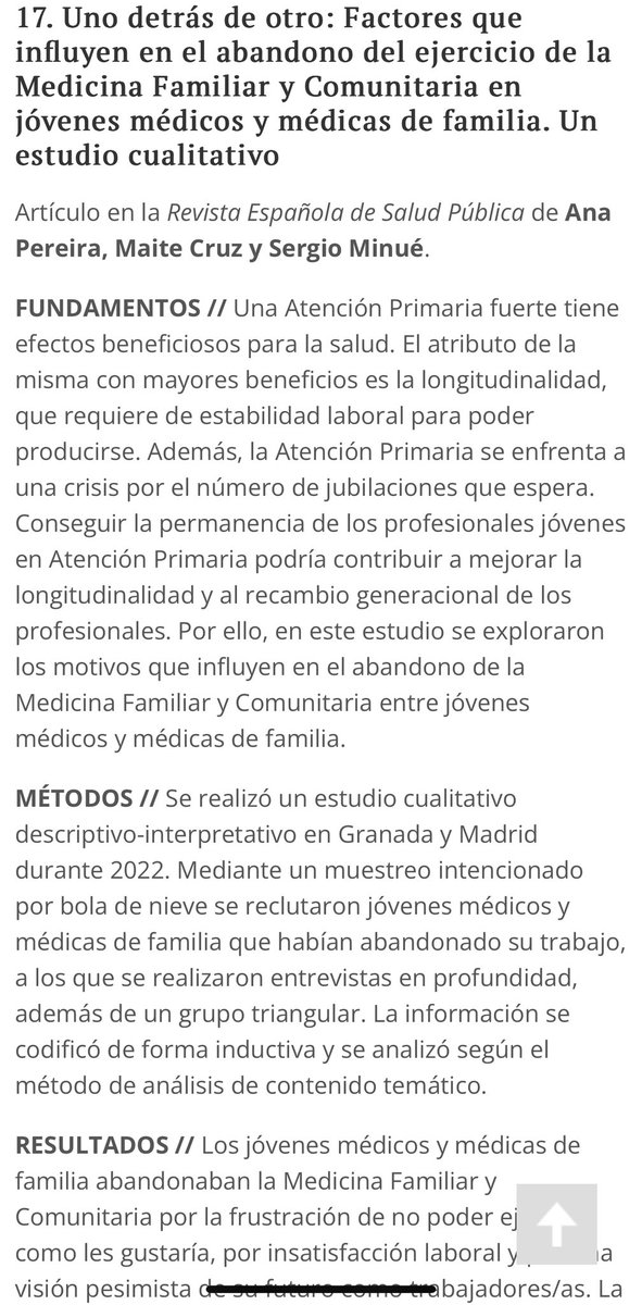 joancmarch's tweet photo. Uno detrás de otro: Factores que influyen en el #abandono del ejercicio de la #MedicinaFamiliaryComunitaria en jóvenes #médicos y médicas de familia. Un estudio cualitativo de Ana Pereira @maiteazules @sminue
Mis #CrónicasSanitarias @IndeGranada
❌https://t.co/DWaIMZsWeE https://t.co/RmbQv665Xw