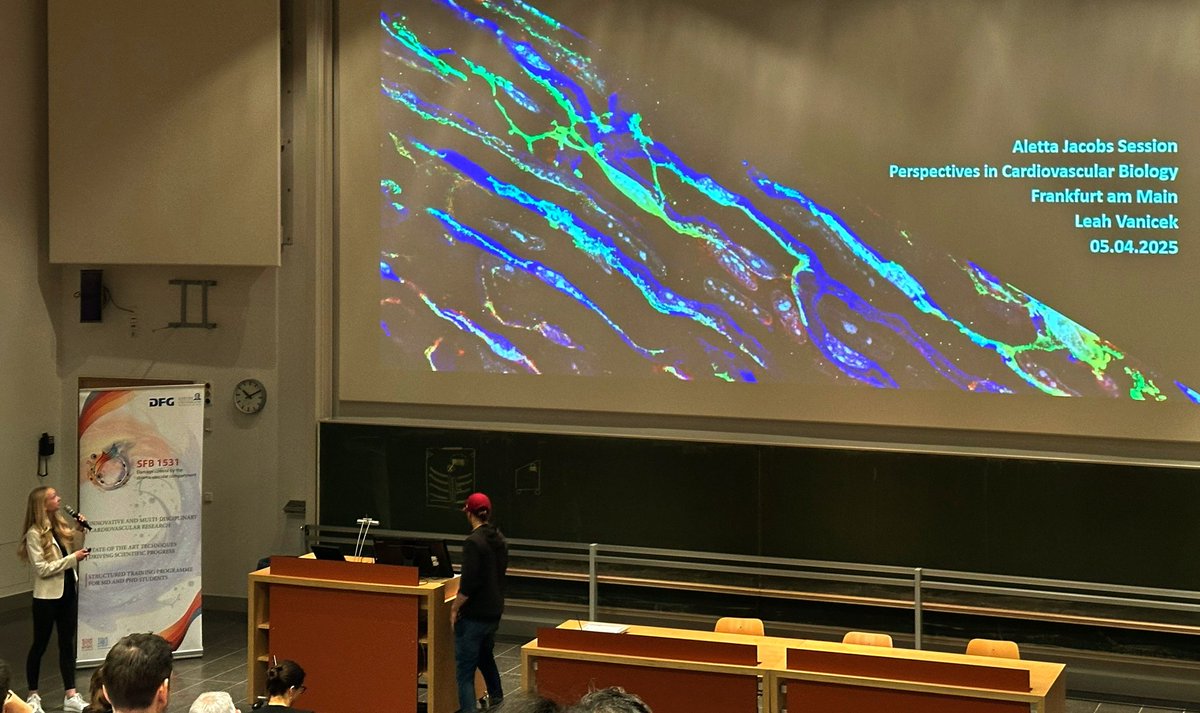 Guillermo Luxán (@gluxan) on Twitter photo Hey #VascularBiology, I told you she was coming. <a href="/LeahVanicek/">Leah Vanicek</a> rocked the Aletta Jacobs session at pcvb2025.de 💃🏻💃🏻 She presented the foundations of her PhD project and took the award home 💥💥 #Proud
<a href="/SFB1531/">SFB 1531</a>
<a href="/InstCardReg_FFM/">Institute of CVR</a>
<a href="/CPI_ExStra/">CPI</a> Hey #VascularBiology, I told you she was coming. <a href="/LeahVanicek/">Leah Vanicek</a> rocked the Aletta Jacobs session at pcvb2025.de 💃🏻💃🏻 She presented the foundations of her PhD project and took the award home 💥💥 #Proud
<a href="/SFB1531/">SFB 1531</a>
<a href="/InstCardReg_FFM/">Institute of CVR</a>
<a href="/CPI_ExStra/">CPI</a>