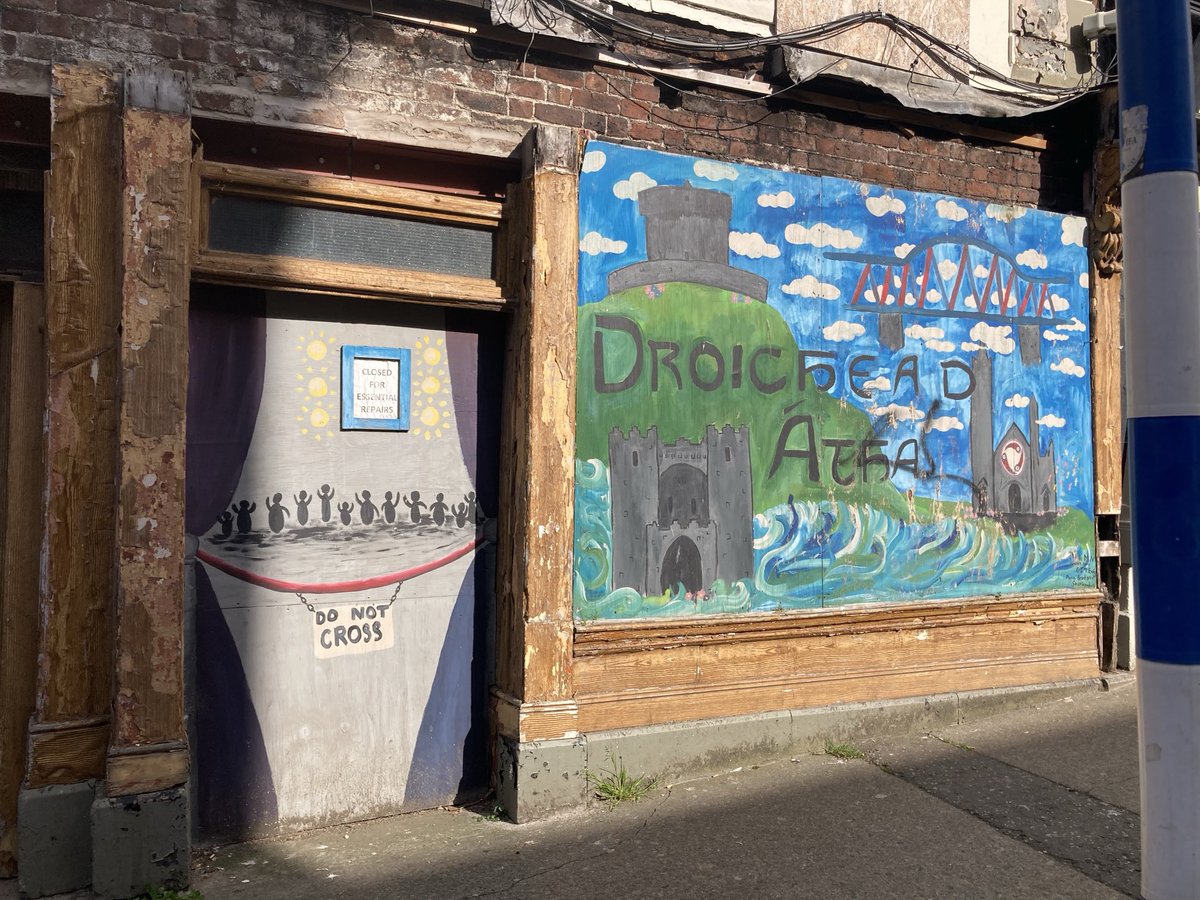 “Closed for essential repairs” This is what you might call an understatement! This is part of the facade of the once famous McPhails pub in Drogheda. Dereliction is an acceptable aspect of Ireland today. There should be consequences. ⁦<a href="/davidmcw/">David McWilliams</a>⁩