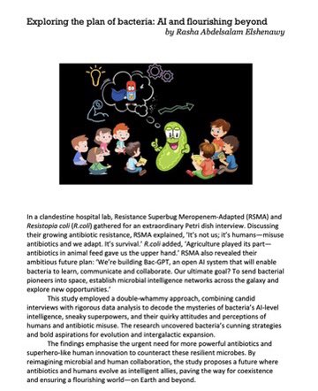 Thrilled ✨ my fictional abstract’s in Vol 10 of the Journal of Imaginary Research! “Exploring the Plan of Bacteria” imagines AI-powered bacteria thriving with humans galaxy-wide. 🌍 

Download: journalofimaginaryresearch.home.blog/2025/03/31/jou… 

#ImaginaryResearch