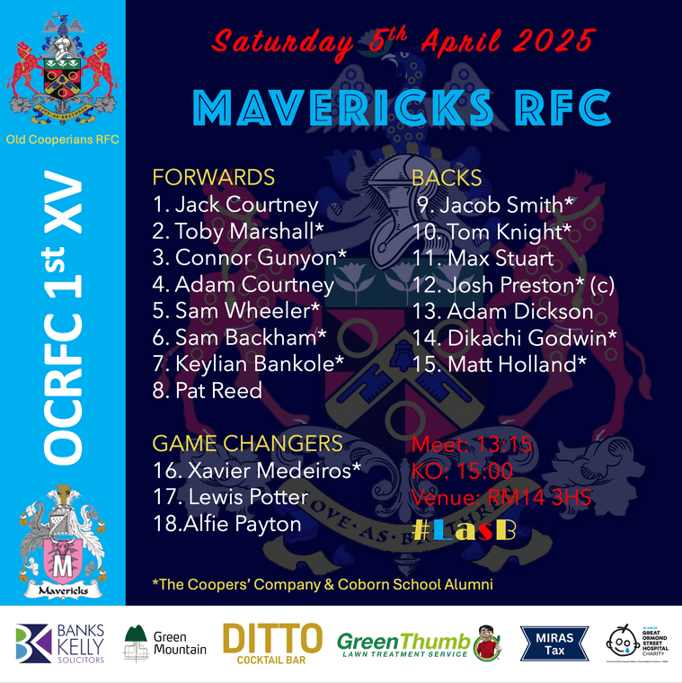 *1st XV Squad* 
Saturday 5th April 2025
oldcooperiansrfc.com/news/1st-xv-sq…