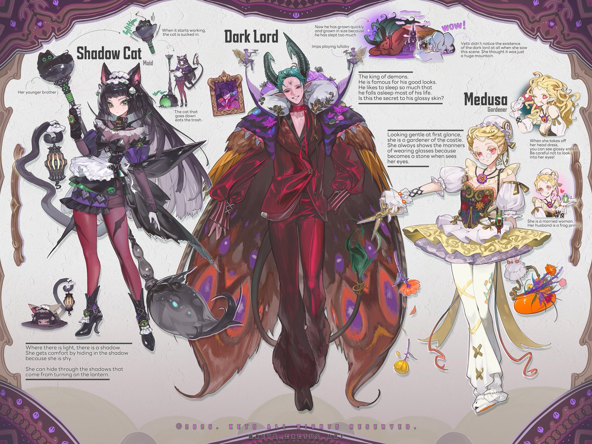 [OC's Concept art]
The Maids of the Dark Lord's Castle👻😈🐈‍⬛🐍
#OC #MDLC
