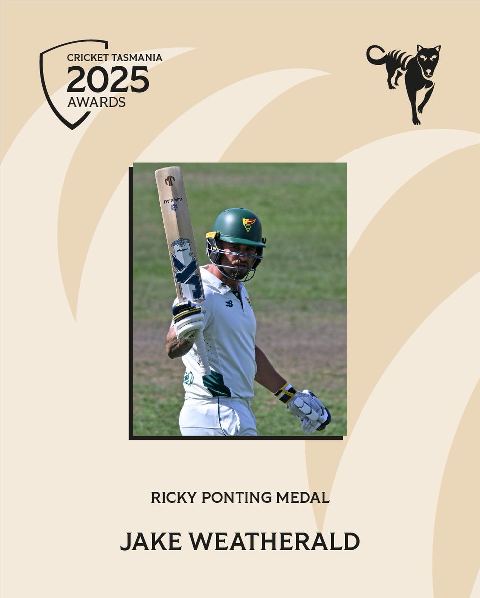 What a season from Jake Weatherald!

Weathers takes out the 2024 - 25 Ricky Ponting Medal!