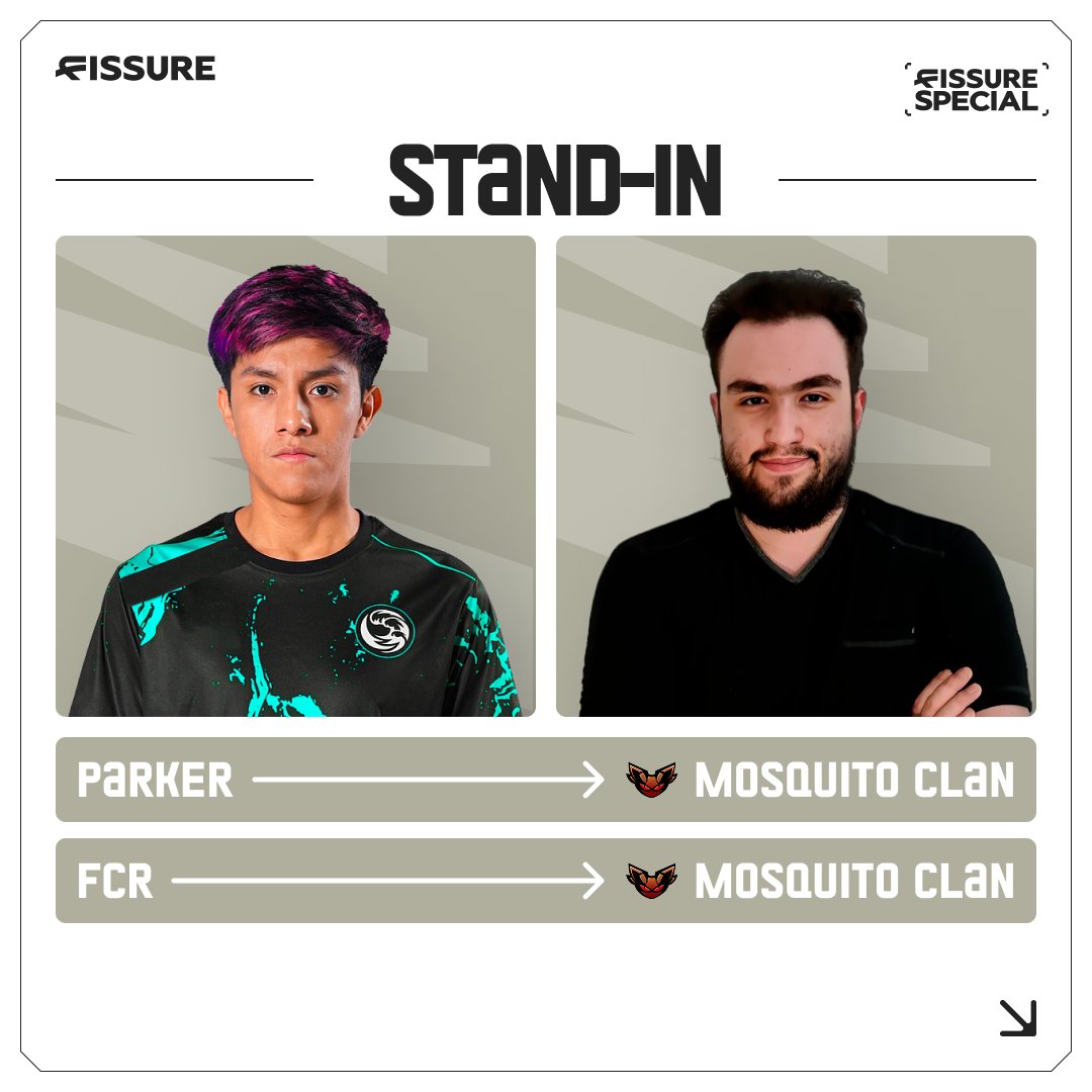 Substitutions in Mosquito Clan team 🙂

🔺Parker will play the first 3 games instead of Payk

🔺fcr will play against VP instead of Vitaly