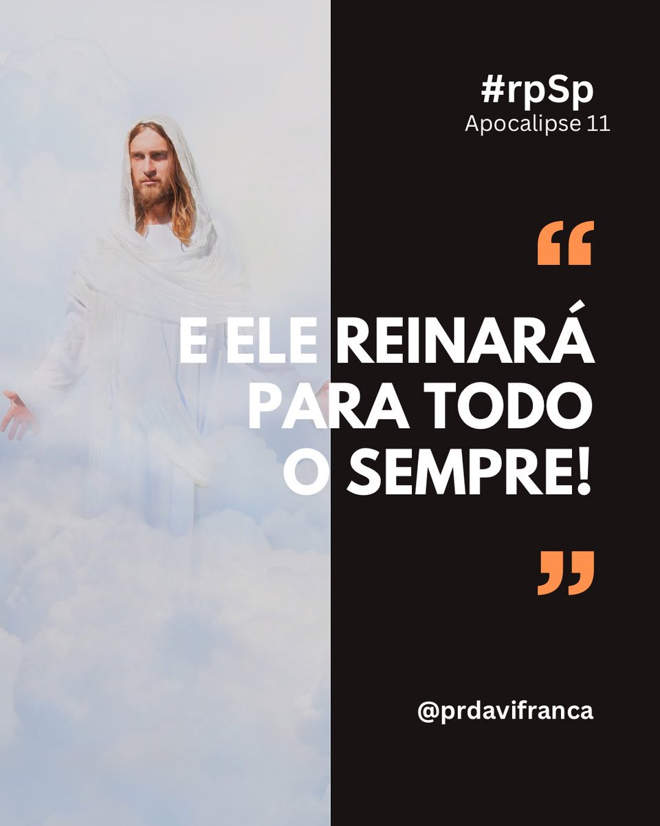 Davi França (@prdavifranca) on Twitter photo #rpSp | Apocalipse 11
Quando Cristo reinar para sempre, seremos felizes como nunca! Um pouco dessa felicidade pode ser realidade antes da eternidade, se crermos de verdade!
#Fé #Esperança #EuVou #Bíblia #jesus <a href="/iasd/">Adventistas Brasil</a> <a href="/AdventistasBaSe/">Adventistas Bahia Sergipe</a> #rpSp | Apocalipse 11
Quando Cristo reinar para sempre, seremos felizes como nunca! Um pouco dessa felicidade pode ser realidade antes da eternidade, se crermos de verdade!
#Fé #Esperança #EuVou #Bíblia #jesus <a href="/iasd/">Adventistas Brasil</a> <a href="/AdventistasBaSe/">Adventistas Bahia Sergipe</a>