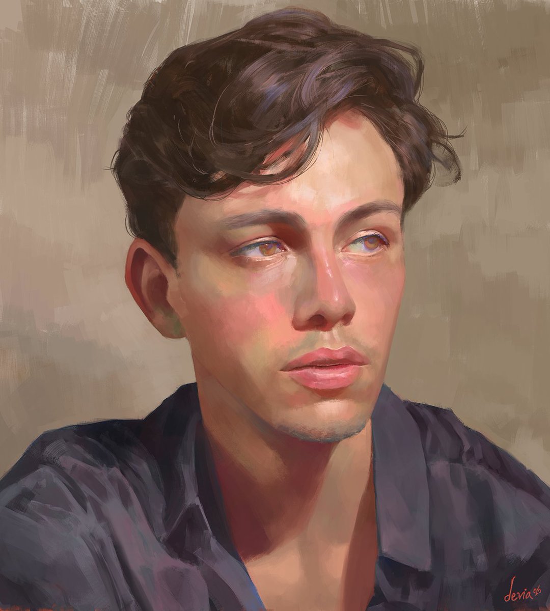 migdevia's tweet image. Quiero compartir mi primera práctica del año. Se trata de un estudio sencillo de un retrato. Espero les guste.