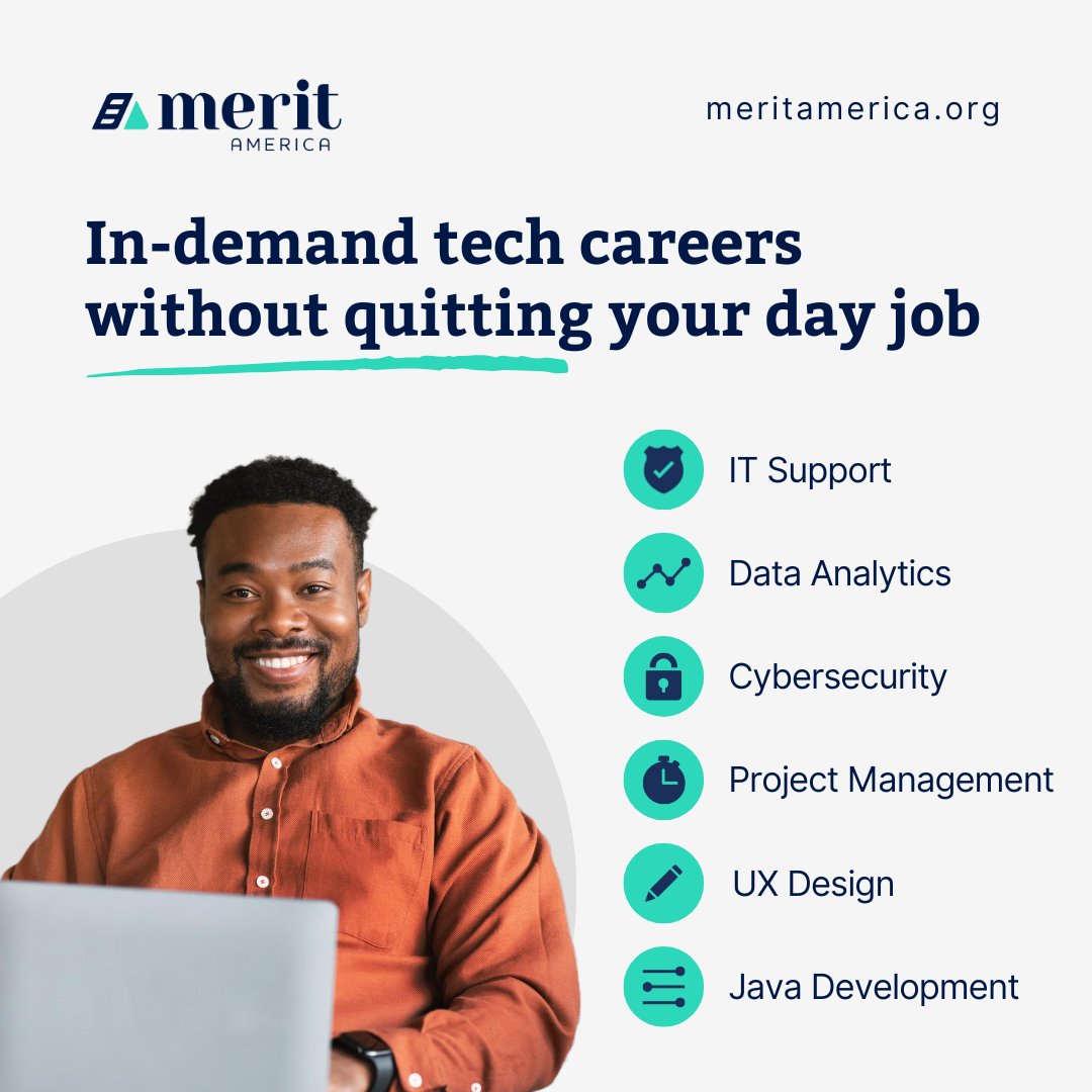 Center for Changing Lives (@cclchicago) on Twitter photo โผ๏ธReady to launch your tech career?
๐ซWe are partnering with <a href="/MeritAmerica/">Merit America</a> a to help you acquire the in-demand tech skills and achieve your professional goals!
โLearn more at linktr.ee/cclchicago โผ๏ธReady to launch your tech career?
๐ซWe are partnering with <a href="/MeritAmerica/">Merit America</a> a to help you acquire the in-demand tech skills and achieve your professional goals!
โLearn more at linktr.ee/cclchicago