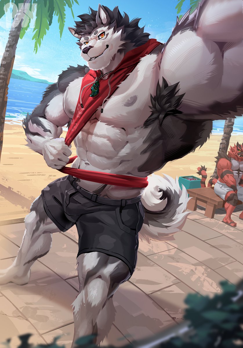 Come and get your free Protein Shake.
commission artwork for <a href="/FlakeMute/">Trevor Flake</a>