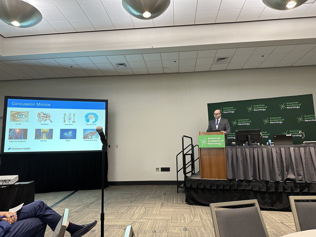 #AANAM ⁦<a href="/AANmember/">American Academy of Neurology</a>⁩ Not every headache is a concussion, important to consider several other potential causes for athlete’s symptoms before rendering diagnosis ⁦<a href="/EndeavorHlth/">Endeavor Health</a>⁩