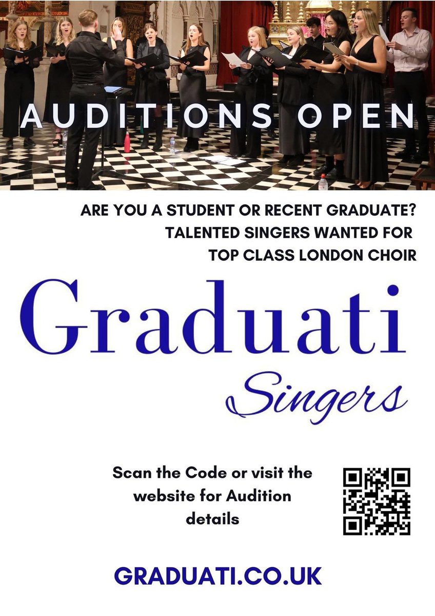 Please share with students and recent graduates in London. We had such a great first concert last month and looking forward to many more exciting projects in London!