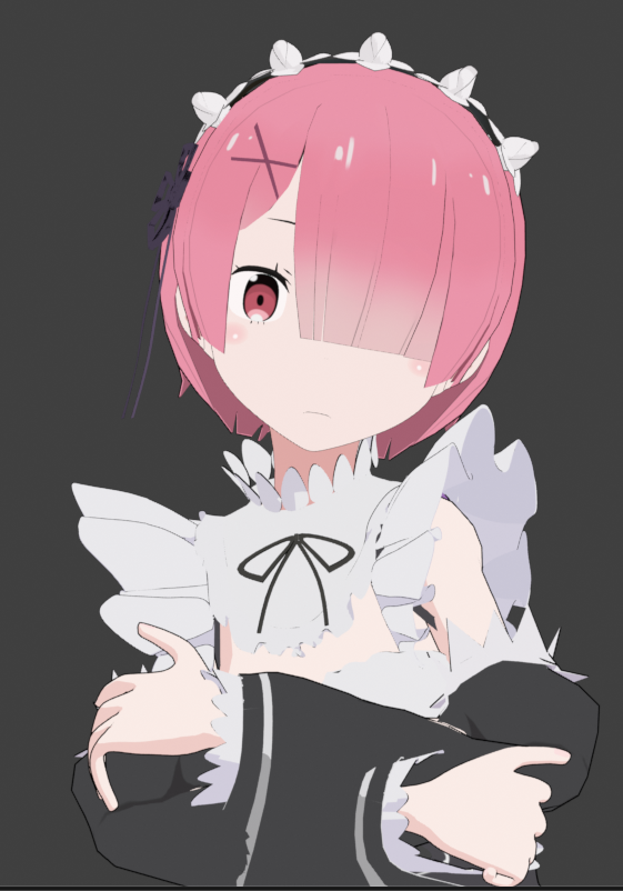 ラム(リゼロ) 「#3DCG ラムで遊んでみたw 」|神野ナツメ@絵描き(充電中)ご依頼受付中のイラスト