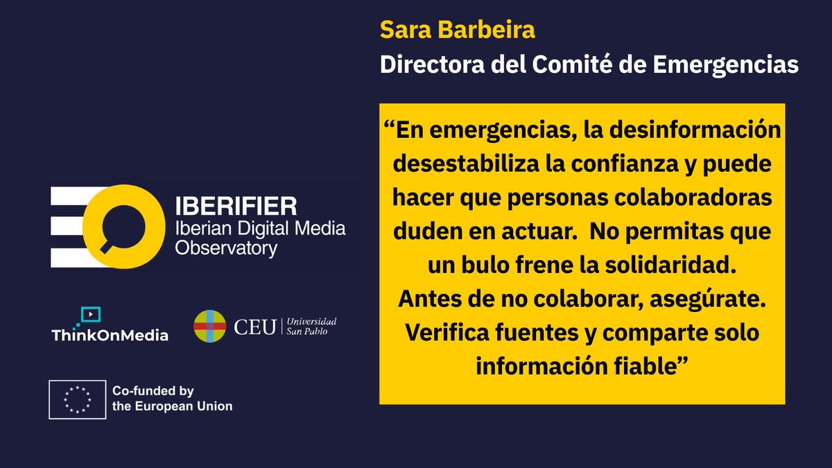 Roberto Gelado (@robertogelado) on Twitter photo 📢 Día 3 de campaña: El impacto de los bulos en la ayuda humanitaria 📷<a href="/SaraBarbeira/">Sara Barbeira</a>, Directora del Comité de Emergencias, nos hace reflexionar sobre cómo los bulos afectan a la ayuda humanitaria y la importancia de compartir solo información verificada. #StopBulosDANA 📢 Día 3 de campaña: El impacto de los bulos en la ayuda humanitaria 📷<a href="/SaraBarbeira/">Sara Barbeira</a>, Directora del Comité de Emergencias, nos hace reflexionar sobre cómo los bulos afectan a la ayuda humanitaria y la importancia de compartir solo información verificada. #StopBulosDANA