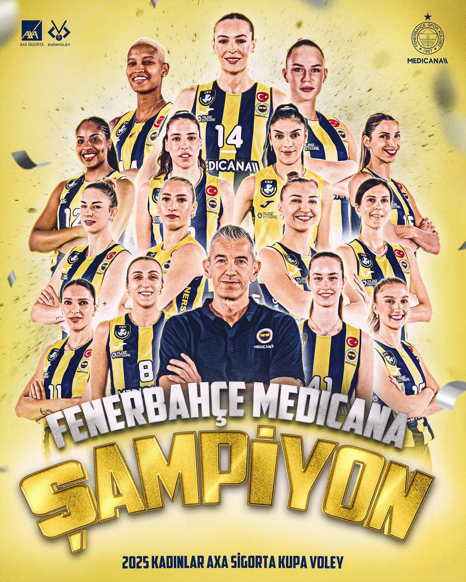 🏆 2025 KADINLAR AXA SİGORTA KUPA VOLEY’DE ŞAMPİYON FENERBAHÇE MEDICANA! 💛💙

#SarıMelekler