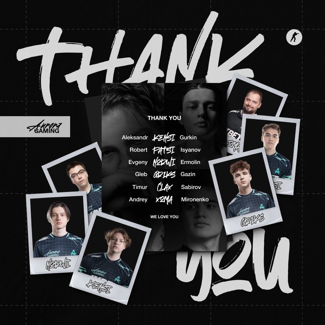 Norwi on Telegram, after the previous Aurora lineup was benched:

"We are continuing to play together with this roster. We’ve already found a new organization, so we’ll keep trying to lift the ship 😎"