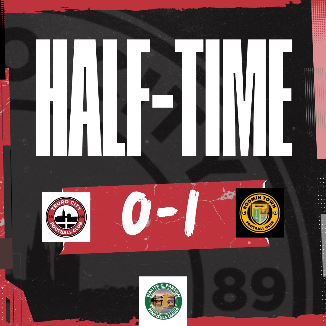 TruroCityCT's tweet photo. HT | City are trailing Bodmin 1-0 despite dominating possession and creating plenty of chances. The wind has been a major factor, disrupting play for both sides. 

❤️🖤 #WeAreTheCity https://t.co/E0f57UH6bV