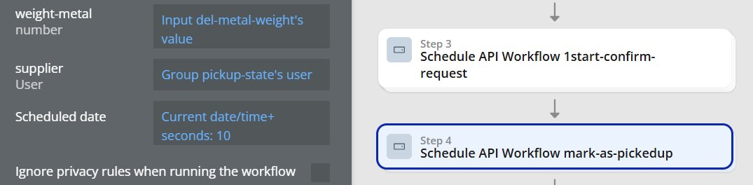 Schedule backend workflows few seconds later to allow previous workflows run completely. This acts like adding a pause within your chain of workflows