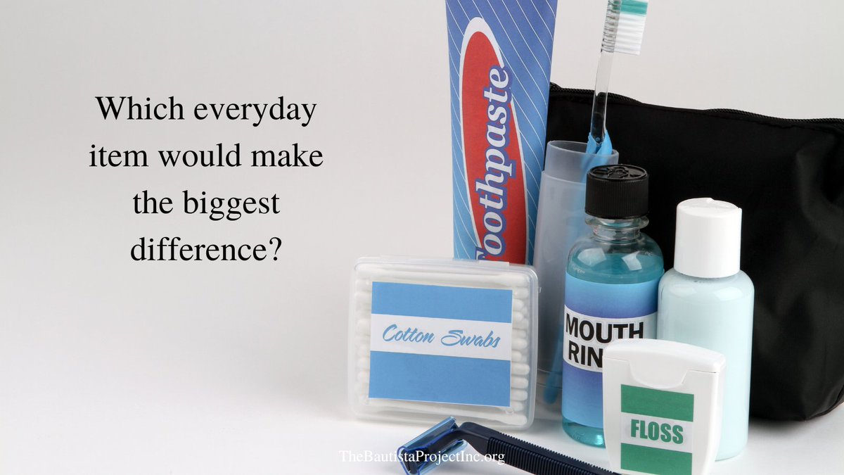 BautistaInc's tweet photo. What's one simple item you use daily that you think would make the biggest difference to someone experiencing homelessness?

Sometimes it's the small things we take for granted that can mean the most. 💫
#DailyEssentials #Perspective https://t.co/U4gHKVqZth