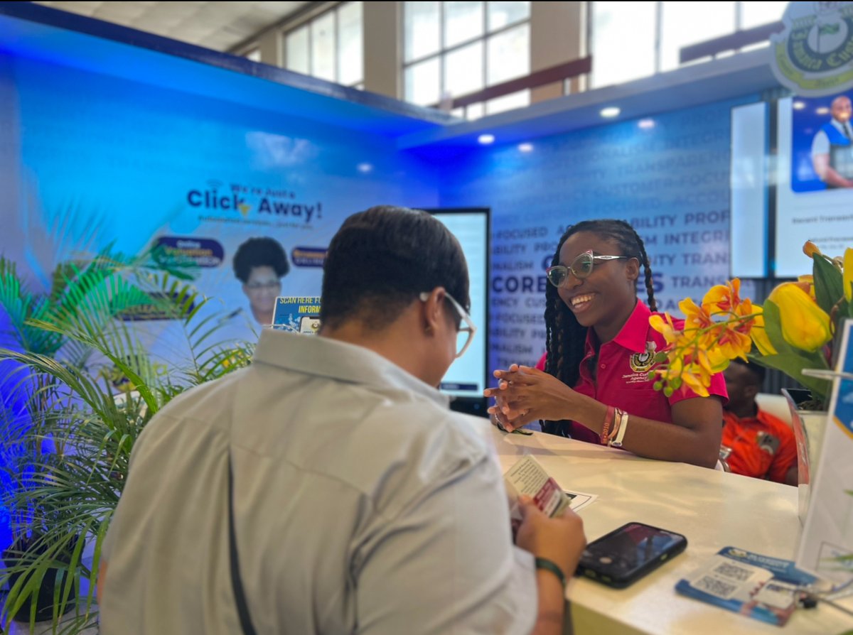 Jamaica Customs has been engaging the trade &amp; business community at #ExpoJamaica2025, showcasing how we power local &amp; international trade. 

Our CEO, Velma Ricketts Walker, joined the initiative — and we’re not done yet!

Catch us at the National Arena over the next 2 days!