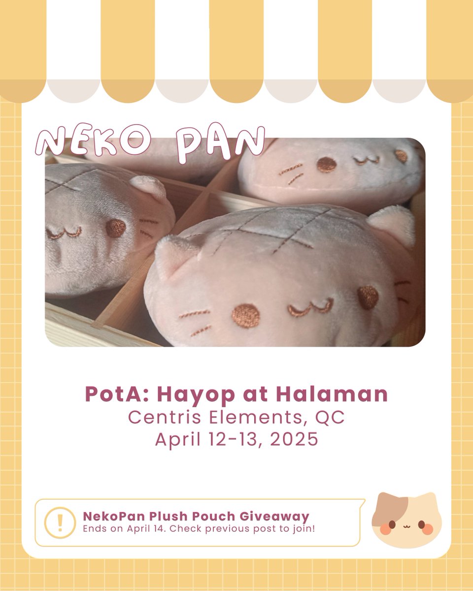 morii_studio's tweet photo. New Merch Drop at Table I9 🍞

🐾 PotA: Hayop at Halaman
🗓 April 12-13, 2025
📍 Centris Elements, QC

#patronsofthearts #catstickers #catplushie https://t.co/WppFRoomeV